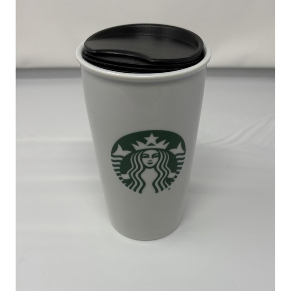 Starbucks Other - Starbucks 2006 Vtg Mug Tall White Ceramic Coffee Mug Green Mermaid Logo 12oz